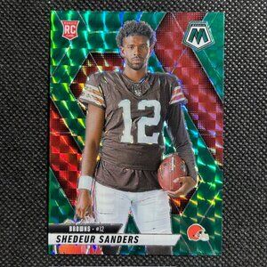 2025 Panini Mosaic #290 Shedeur Sanders Green Mosaic Variation Rookie RC Browns